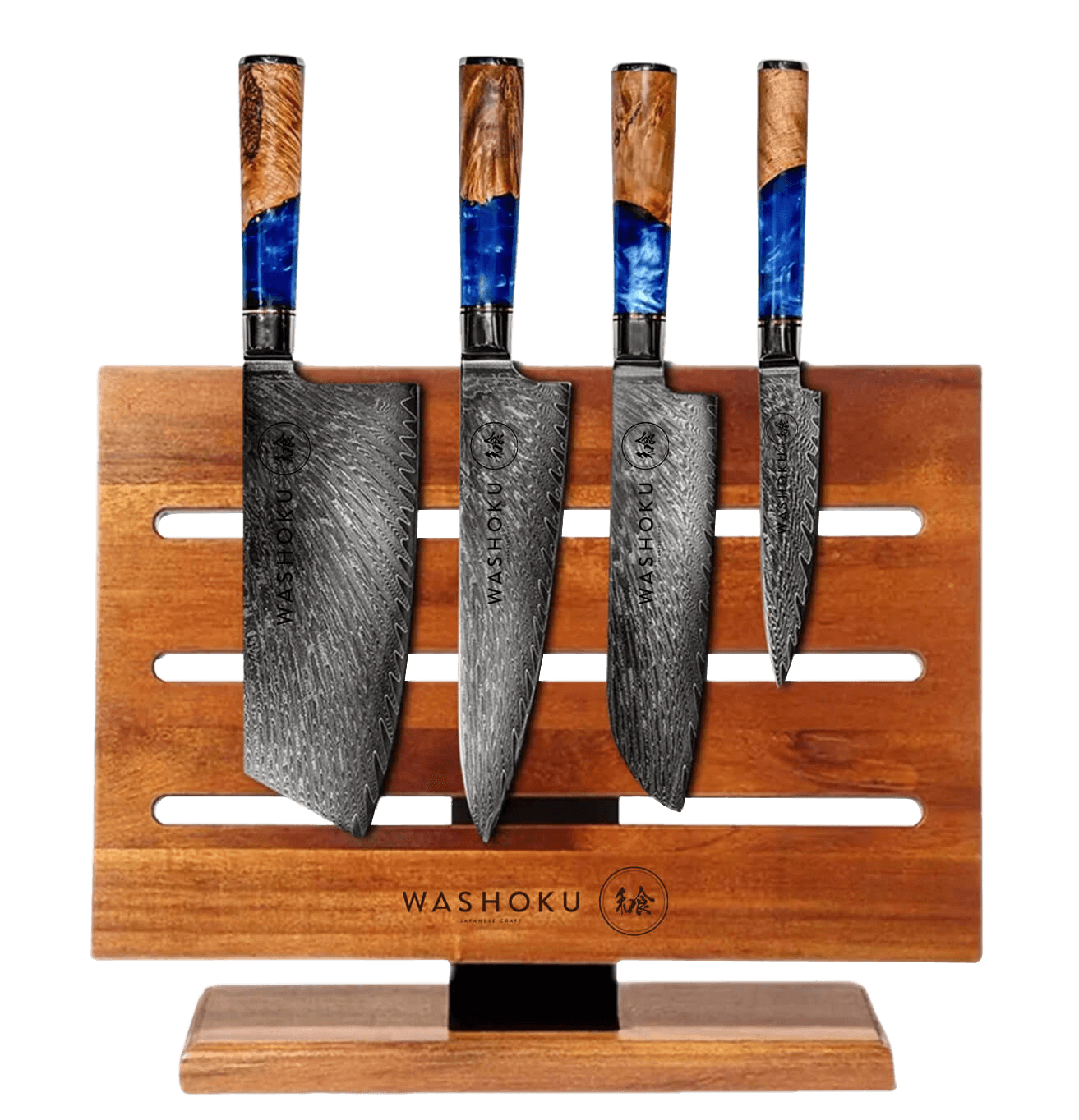 Washoku 4pcs Deluxe Knifeset and Knifeblock Pro