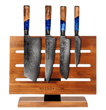 Washoku 4pcs Deluxe Knifeset and Knifeblock Pro