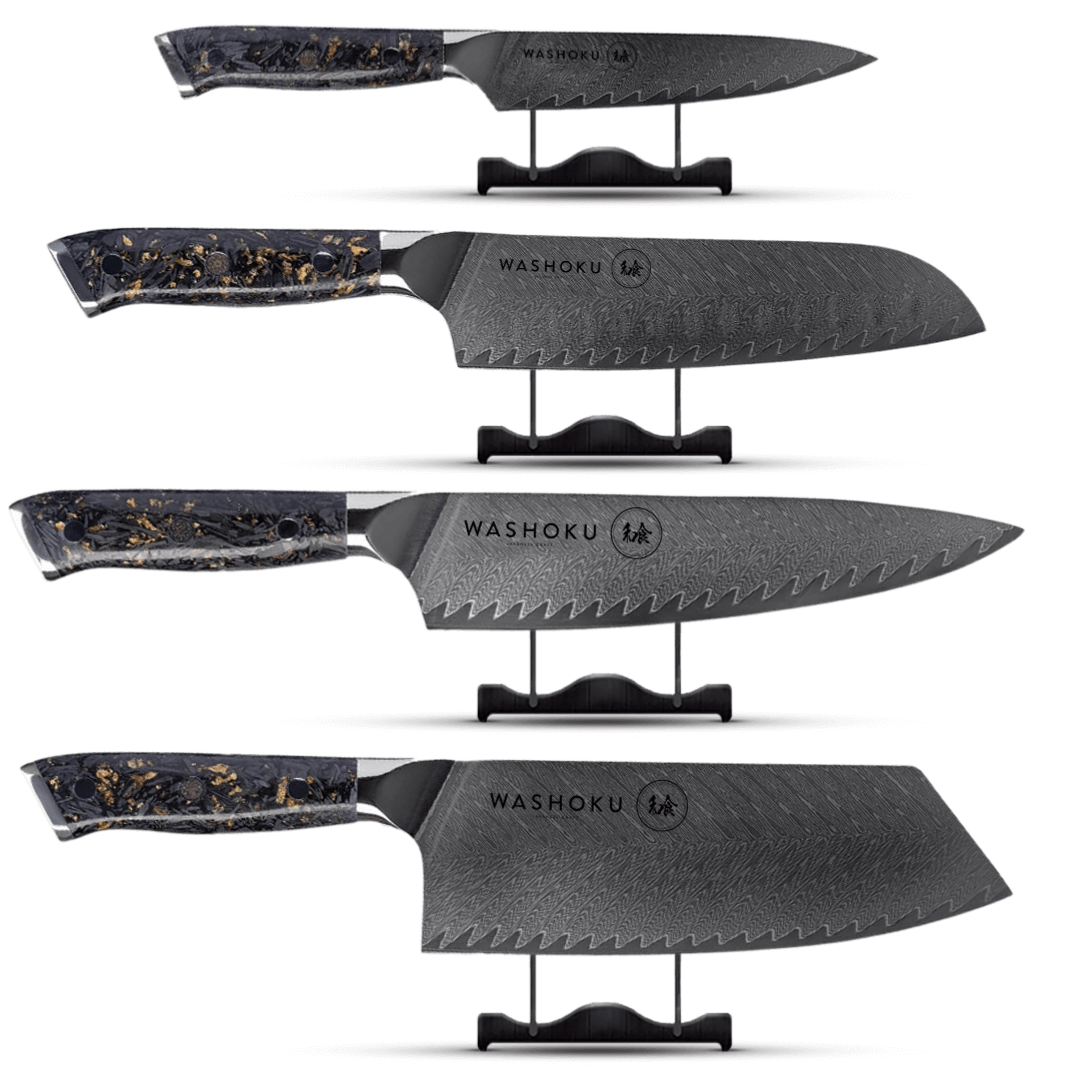 Washoku Kiiro Damascus Knives