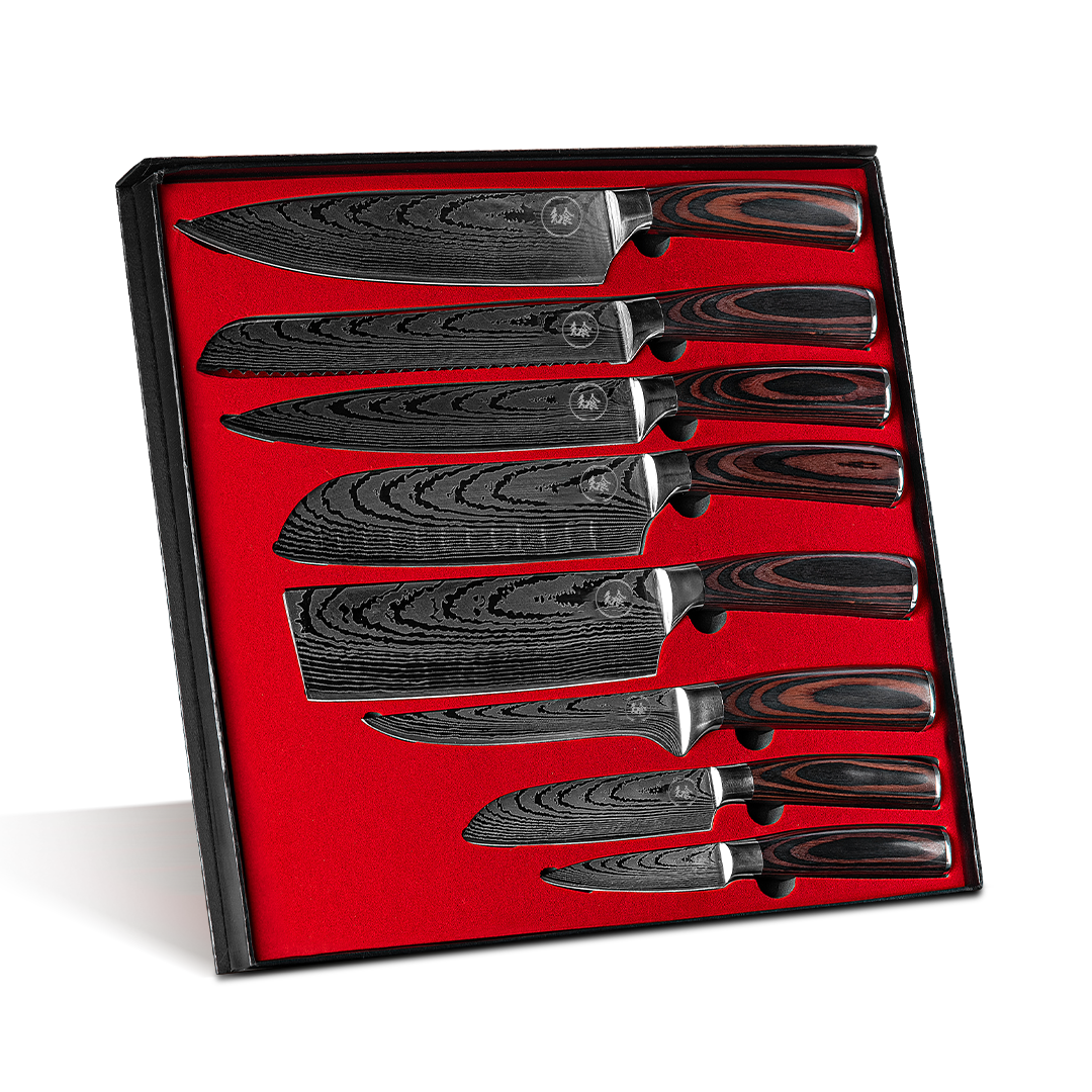 Washoku 8pcs Knifeset and Wooden Strip